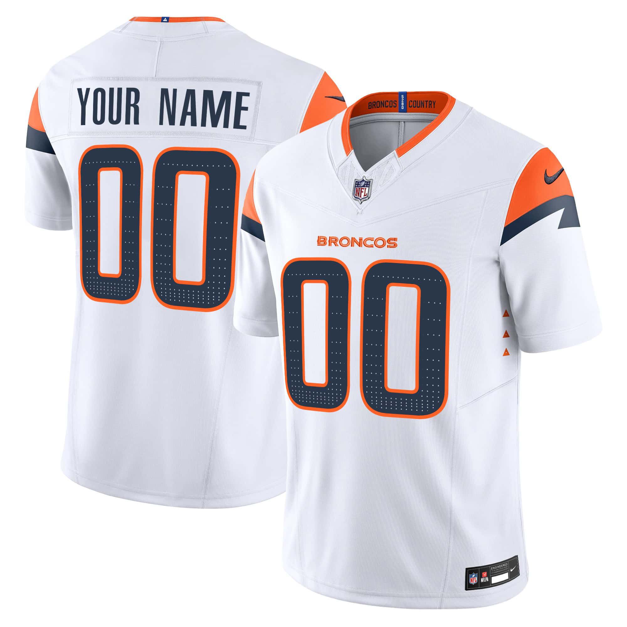 Men Denver Broncos White 2024 Nike Vapor Limited Custom NFL Jersey